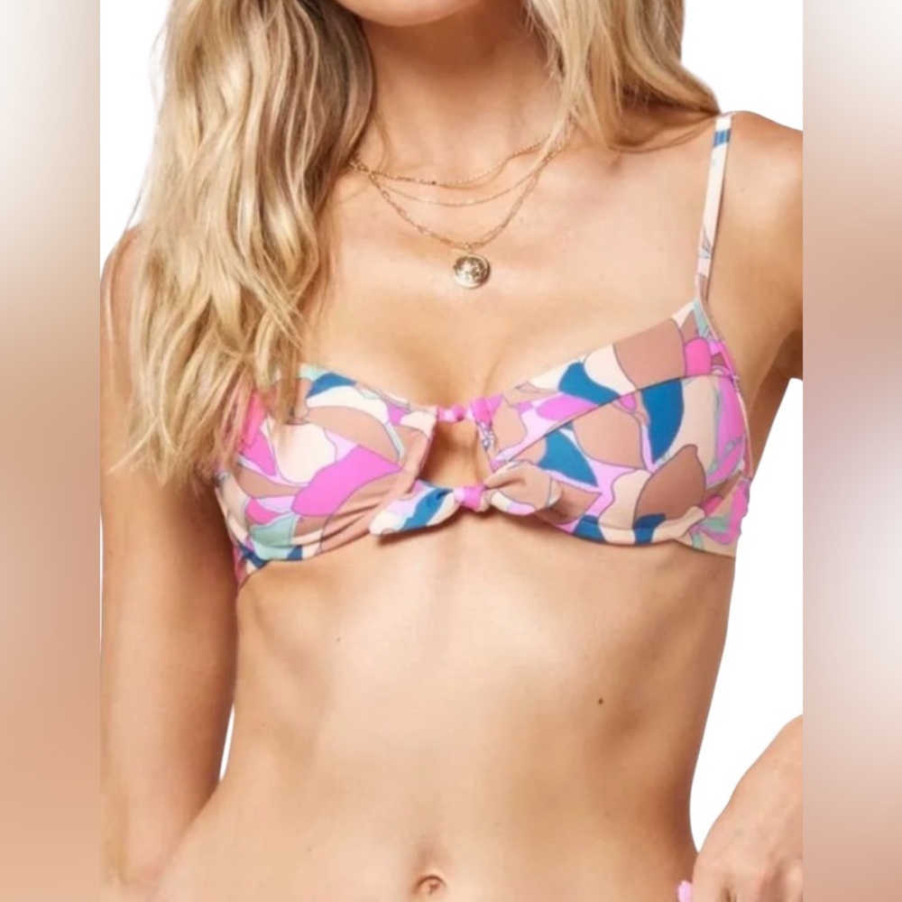 L*Space Rose Bikini Sundazed‎ Floral Triangle Top NWT M